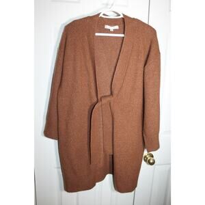 Flat White Anthropologie Chocolate Brown Wool Blend Cardigan One Size